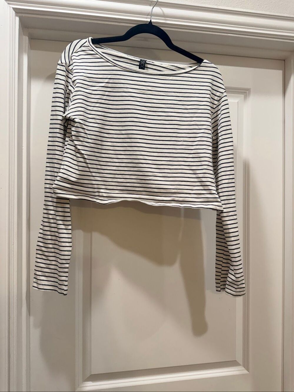 Cotton On Body Active Striped Long Sleeve Cropped Top Workout Shirt Size Small